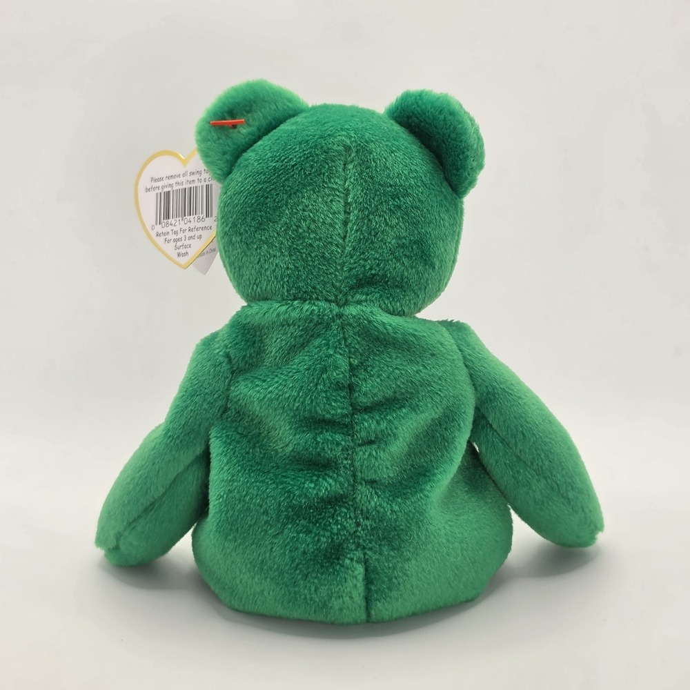 Ty Beanie Baby Erin the Irish Bear 1997 Retired Vintage Green Shamrock with Tags - Picture 6 of 12